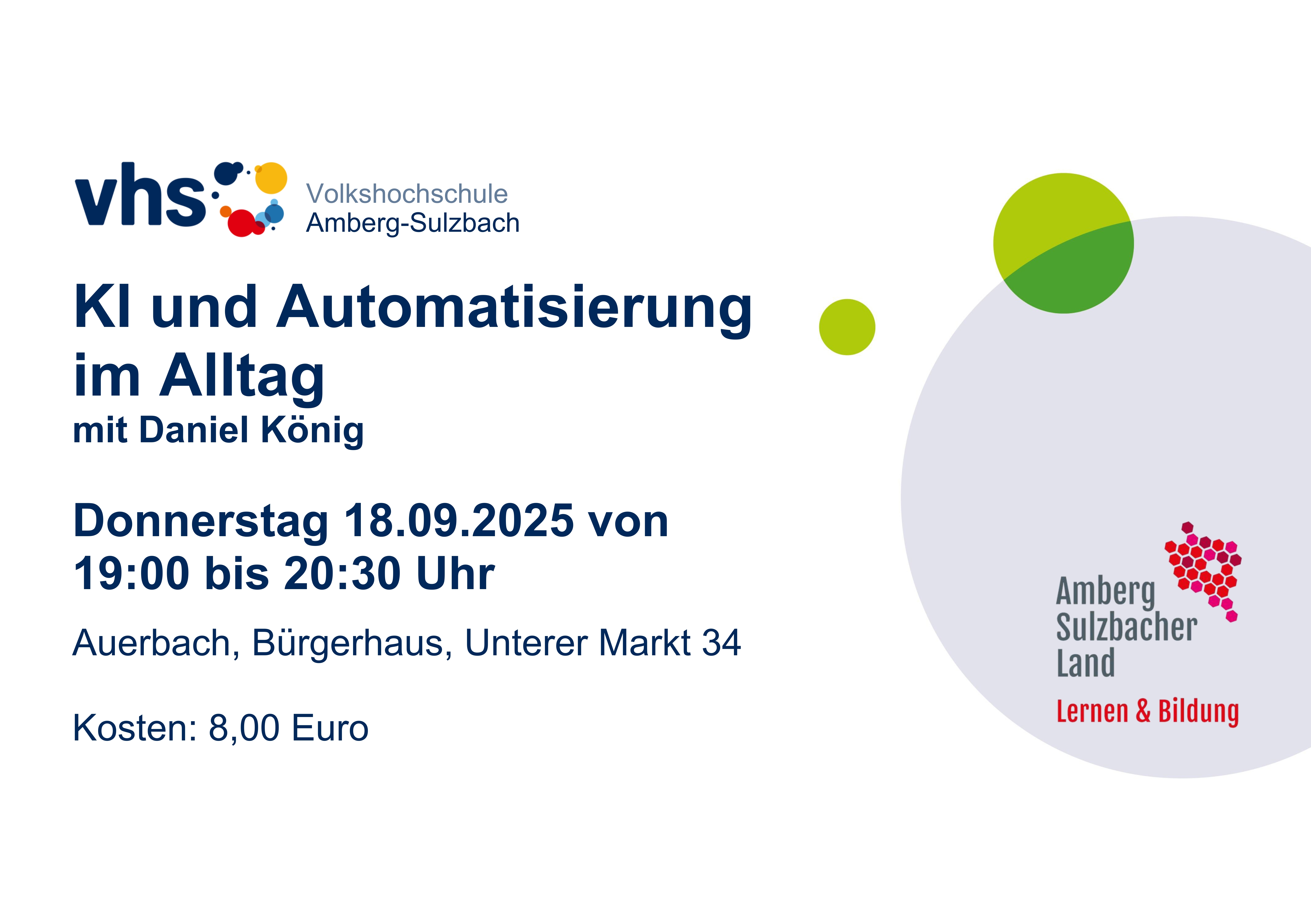 VHS-Vortrag KI und Automatisierung im Alltag